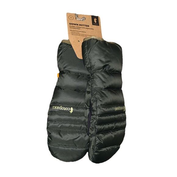 Cotopaxi Down Mittens Gloves Olive Green S Unisex NWT - Picture 3 of 6